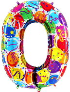 Foil Balloon, 102cm, Number "0", Coloured - Balloons