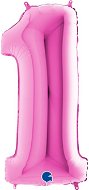 Foil Balloon, 102cm, Number "1", Pink - Balloons