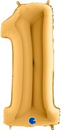Foil balloon, 102cm, number "1", gold - Balloons