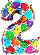 Foil Balloon, 102cm, Number "2", Coloured - Balloons