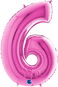 Foil Balloon, 102cm, Number "6" Pink - Balloons