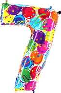 Foil Balloon, 102cm, Number "7", Coloured - Balloons
