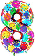 Foil Balloon, 102cm, Number "8", Coloured - Balloons