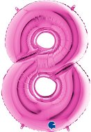 Foil Balloon, 102cm, Number "8", Pink - Balloons