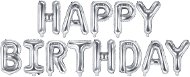 Foil Balloon, 340x35cm, Happy Birthday, Silver - Balloons