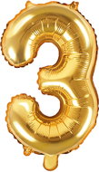 Foil balloon, 35cm, number "3"gold - Balloons