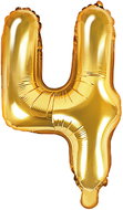 Foliový balónek, 35cm, číslice "4", zlatý - Balonky