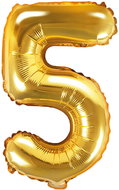 Foliový balónek, 35cm, číslice "5", zlatý - Balonky