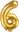 Balloon, 35cm, number "6", gold