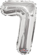 Foil Balloon, 35cm, Number "7", Silver - Balloons