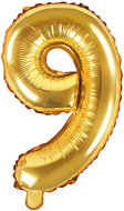 Foliový balónek, 35cm, číslice "9", zlatý - Balonky