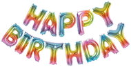 Foil Balloon, 35cm, Happy Birthday, Rainbow Colours - Balloons