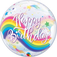 Foil balloon, 56cm, Plastic, Happy Birthday, Rainbow, Unicorn - Balloons