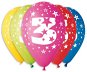 Balloons Inflatable Balloons, 30cm, Number "3", Mixed Colours, 5pcs - Balonky