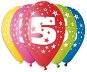 Balloons Inflatable Balloons, 30cm, Number "5", Mixed Colours, 5pcs - Balonky