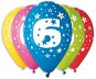 Balloons Inflatable Balloons, 30cm, Number "6", Mixed Colours, 5pcs - Balonky