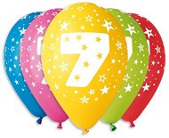 Inflatable Balloons, 30cm, Number "7", Mixed Colours, 5pcs - Balloons