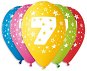 Balloons Inflatable Balloons, 30cm, Number "7", Mixed Colours, 5pcs - Balonky