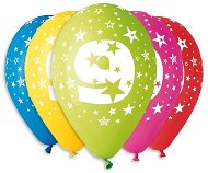 Inflatable Balloons, 30cm, Number "9", Mixed Colours, 5pcs - Balloons