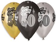 Inflatable balloons, 30cm, Happy Birthday "50", Mixed Colours, 5pcs - Balloons