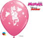 Nafukovací balónky, 30cm, růžová, Myška Minnie, 6ks - Balonky