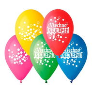 Balloons Inflatable Balloons, 30cm, All the Best, Mix of Colours, 5 pcs - Balonky