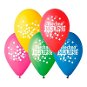 Balonky Nafukovací balónky, 30cm, všechno nejlepší, mix barev, 5ks - Balonky