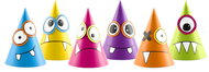 Party paper caps, mix of colours, 6pcs - Party Hats
