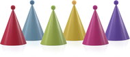 Party paper caps, with balls, mix of colours, 6pcs - Party Hats