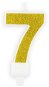 Birthday Candle, 7cm, Number "7", Gold - Candle