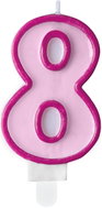 Svíčka narozeninová, 7cm, číslice "8", růžová - Svíčka