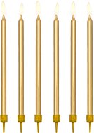 Cake candles, 12.5 cm, gold, 12 pcs - Candle