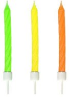 Cake candles, 6cm, with stand, neon, mix of colours, 12 pcs - Candle