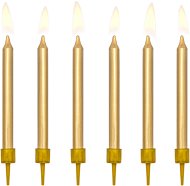 Cake candles, 6cm, gold, 6pcs - Candle