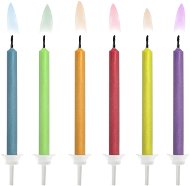 Cake Candles, Coloured Flames, Mix, 6 pcs - Candle