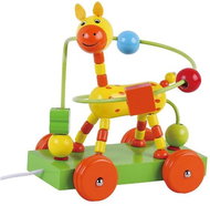 Wooden pull-along giraffe with labyrinth sun baby - Push and Pull Toy