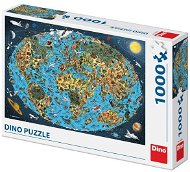 Cartoon World Map 1000 puzzle új - Puzzle