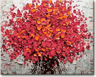 Painting by Numbers - Red Flowers 40x50cm on Canvas Stretched over Frame - Painting by Numbers