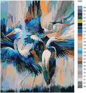 Painting by numbers - Herons 80x100 cm without frame and without turning off the canvas - Painting by Numbers