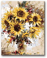 Painting by Numbers - Bouquet of Sunflowers 40x50cm on Canvas Stretched over Frame - Painting by Numbers