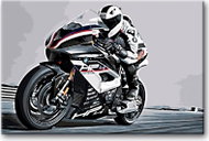 Painting by Numbers - BMW hp4 40x60cm on Canvas Stretched over Frame - Painting by Numbers