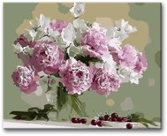 Painting by Numbers - Peonies and Cherries 80x100cm on Canvas for Frame - Painting by Numbers