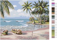 Painting by Numbers - Rowboat on the Beach 40x50cm on Canvas Stretched over Frame - Painting by Numbers
