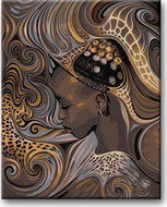 Painting by Numbers - African Tribal Girl 80x100cm on Canvas for Frame - Painting by Numbers