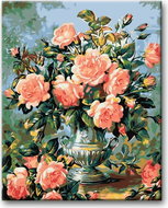 Painting by Numbers - Beautiful Pink Roses 80x100cm on Canvas for Frame - Painting by Numbers