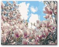 Painting by Numbers - Blooming Magnolia 40x50cm on Canvas Stretched over Frame - Painting by Numbers