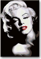 Painting by Numbers - Black and White Marilyn 40x50cm without Frame and Stretching of the Canvas - Painting by Numbers