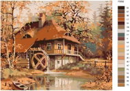 Painting by Numbers - Old Mill 40x50cm on Canvas Stretched over Frame - Painting by Numbers