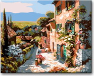 Painting by numbers - House in Tuscany 80x100cm without a Frame and Without Stretching the Canvas - Painting by Numbers