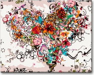 Painting by Numbers - Floral Heart 80x100 on Canvas for Frame - Painting by Numbers